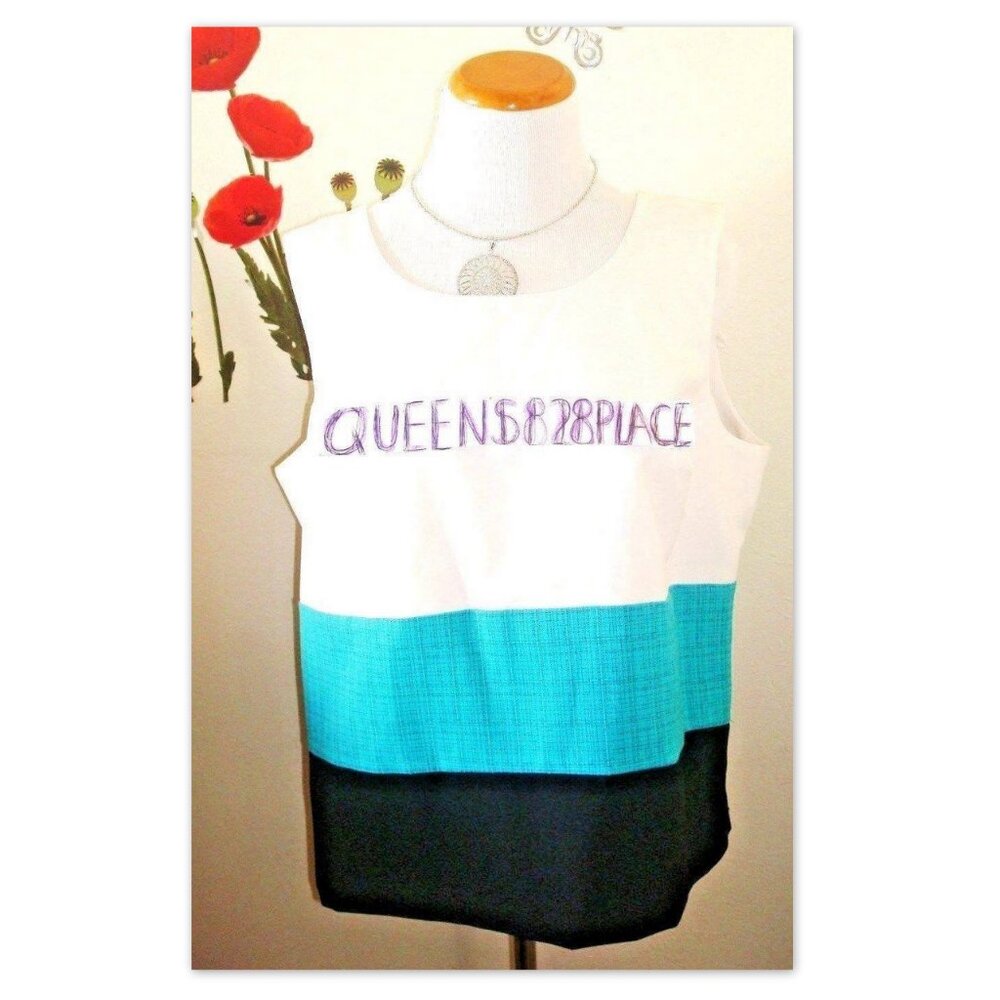 Perceptions Color Block Sleeveless Top Size 16